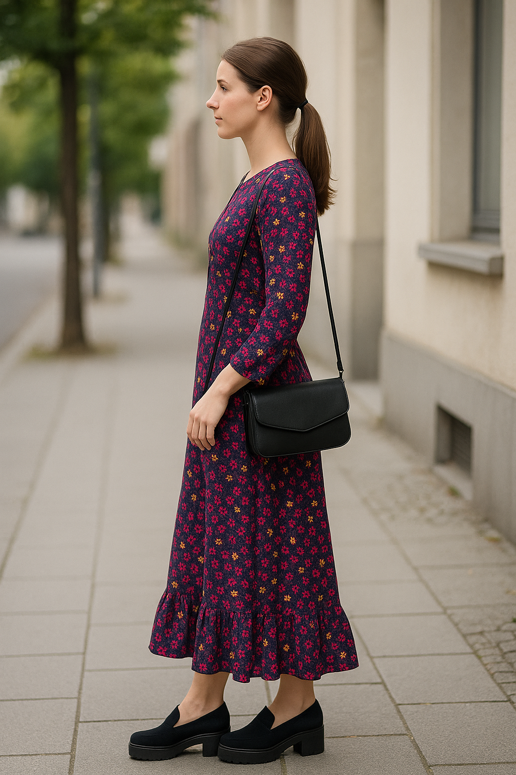 UMH-17 1-Pc Long Linen Dress