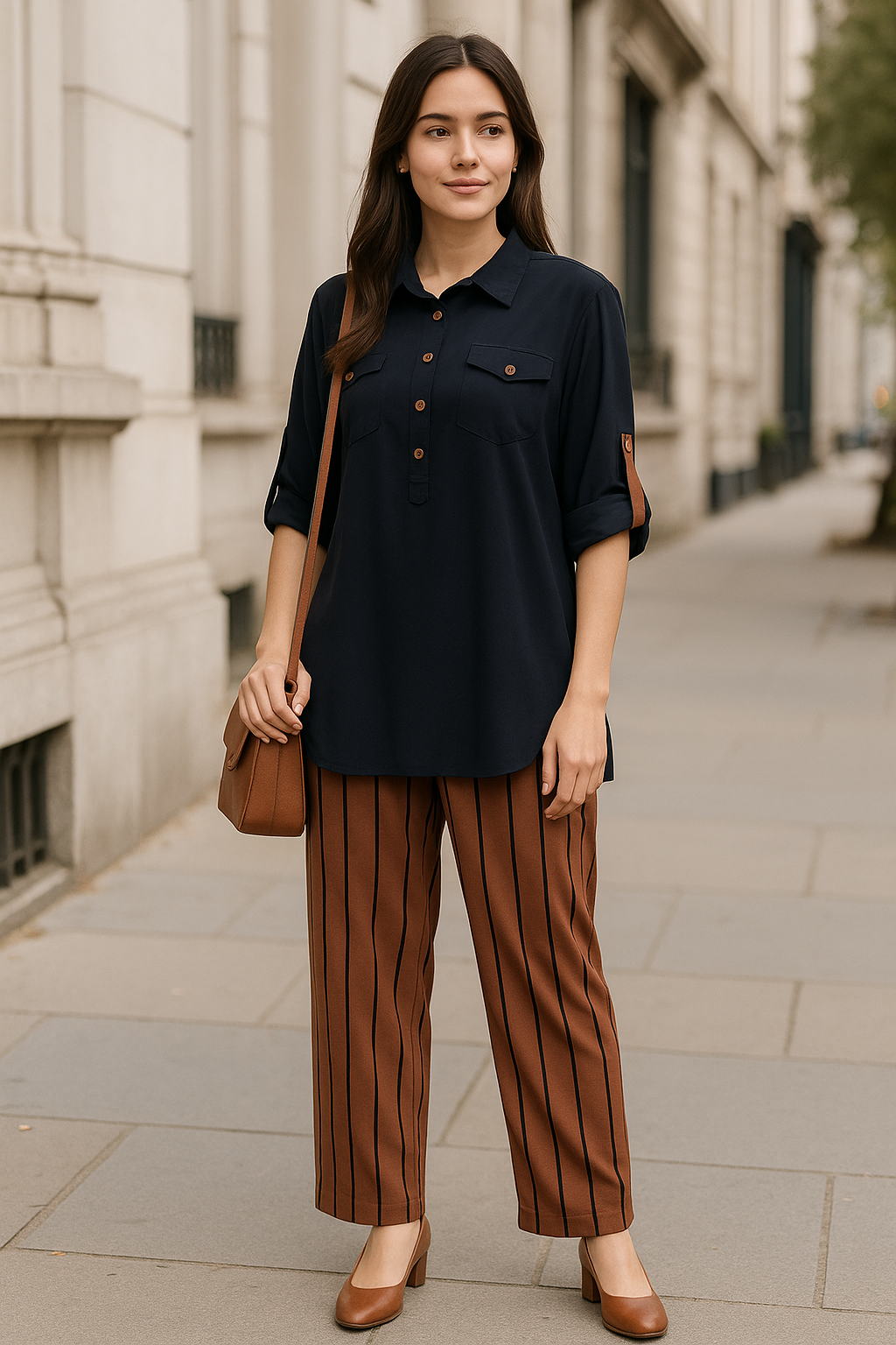 UMH-11  2Pcs Black & Brown Linen Suit
