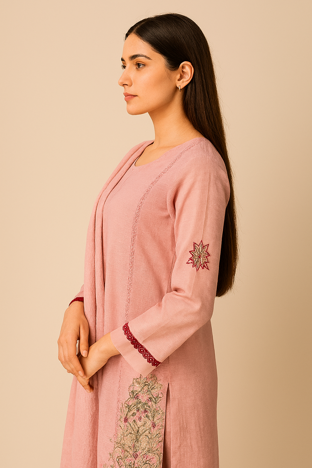 URG: 19P Blush Bloom Ensemble  3-Pcs woven net suit