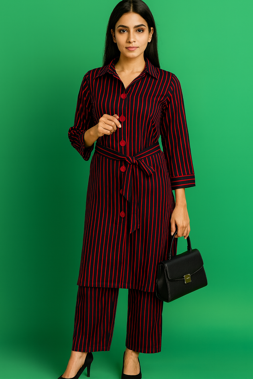 UMH-18 2 Pcs Linen Black & Red