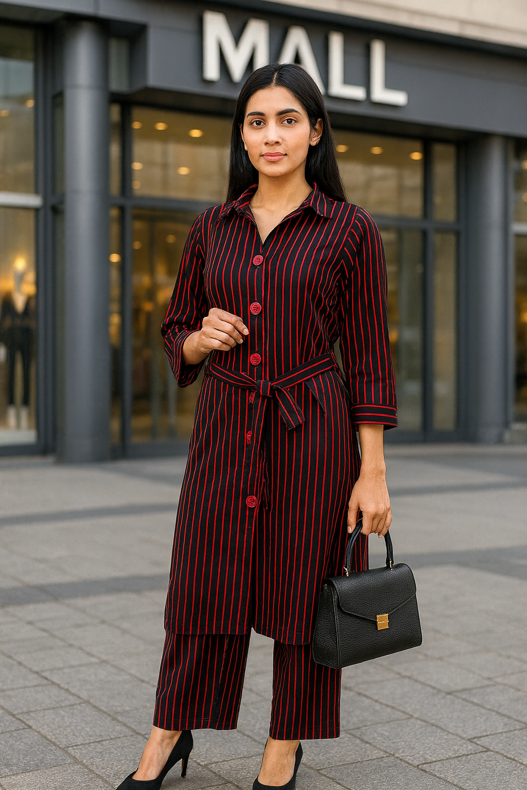 UMH-18 2 Pcs Linen Black & Red