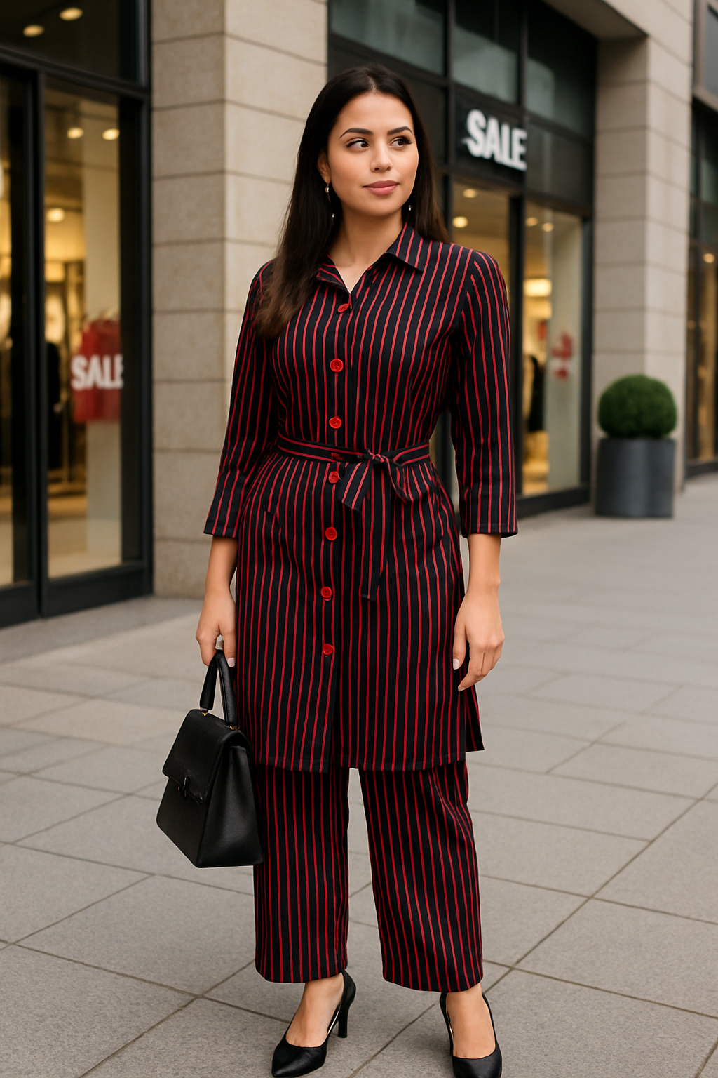 UMH-18 2 Pcs Linen Black & Red