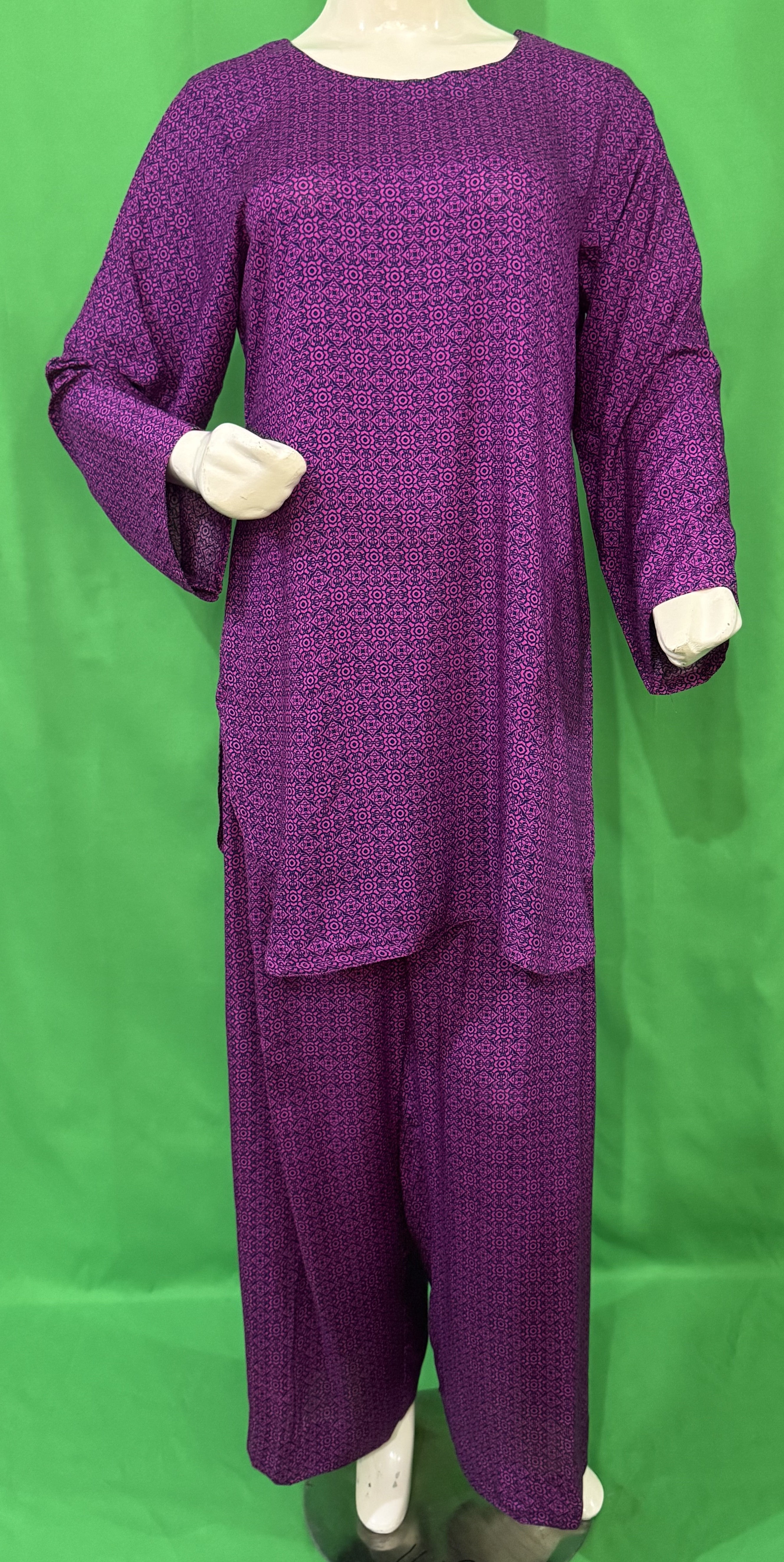 UMH-7 2-Pcs mauve linen Set