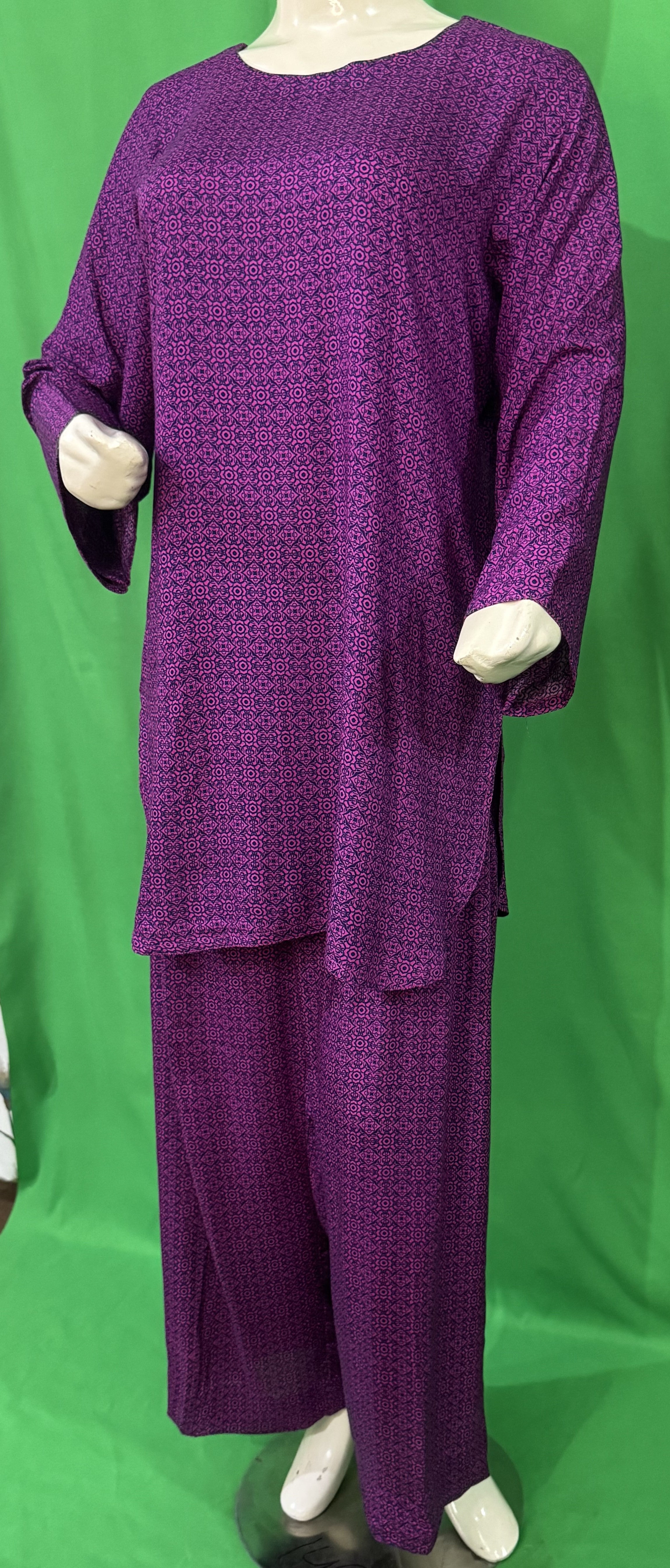 UMH-7 2-Pcs mauve linen Set