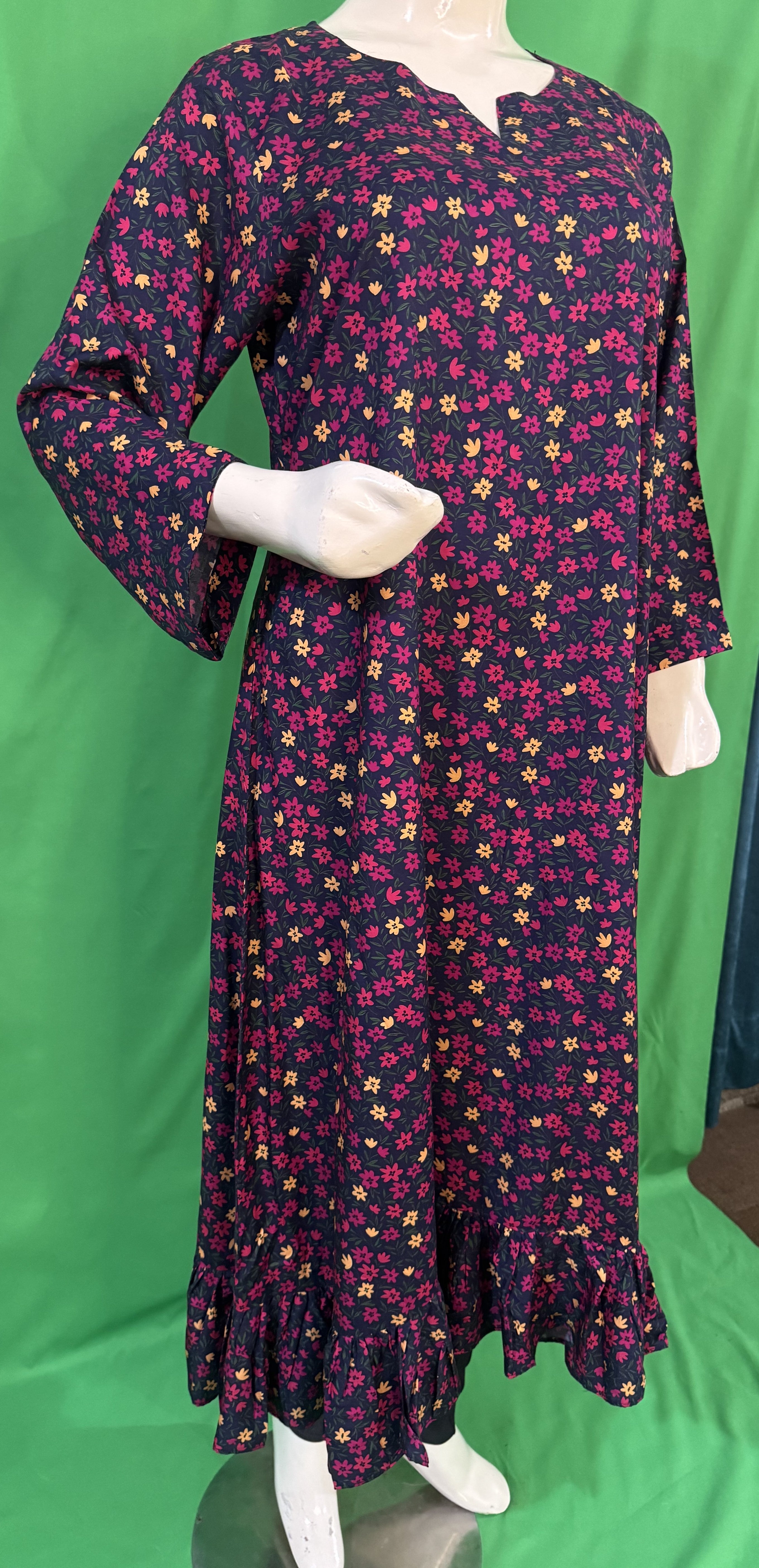 UMH-17 1-Pc Long Linen Dress