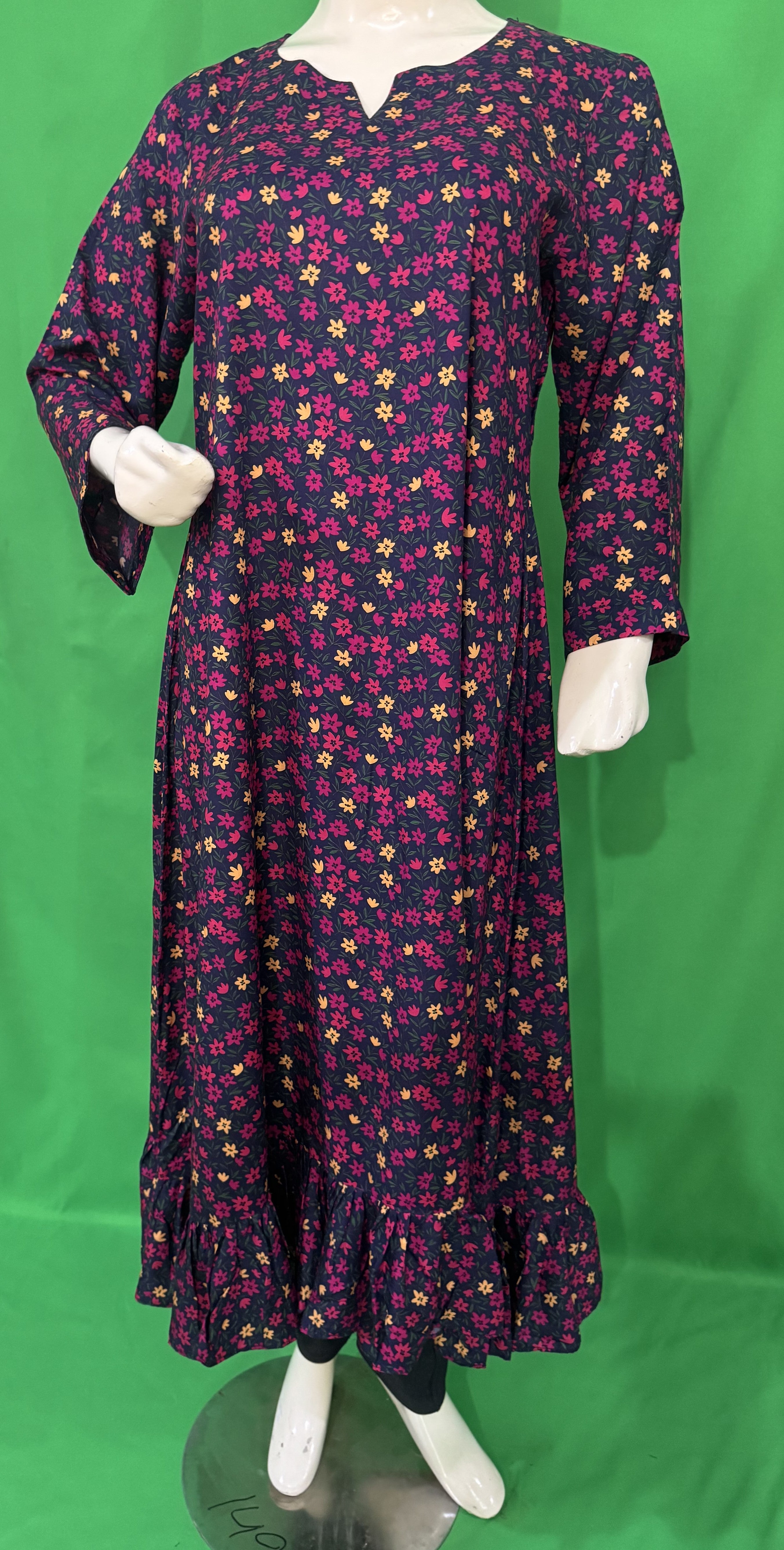 UMH-17 1-Pc Long Linen Dress