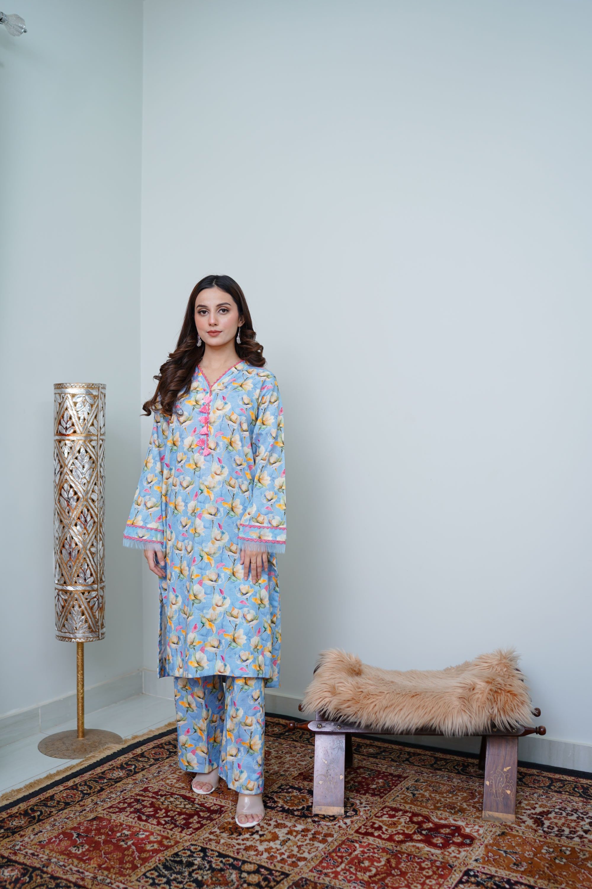 MY-02: 2 PCs Khaddar Printed Suit (Un-Stitched)