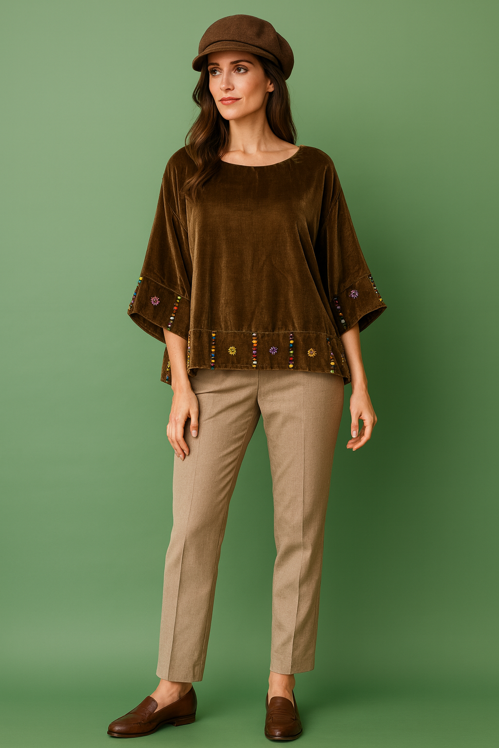 VEL:8 1Pc Velvet Ponchos