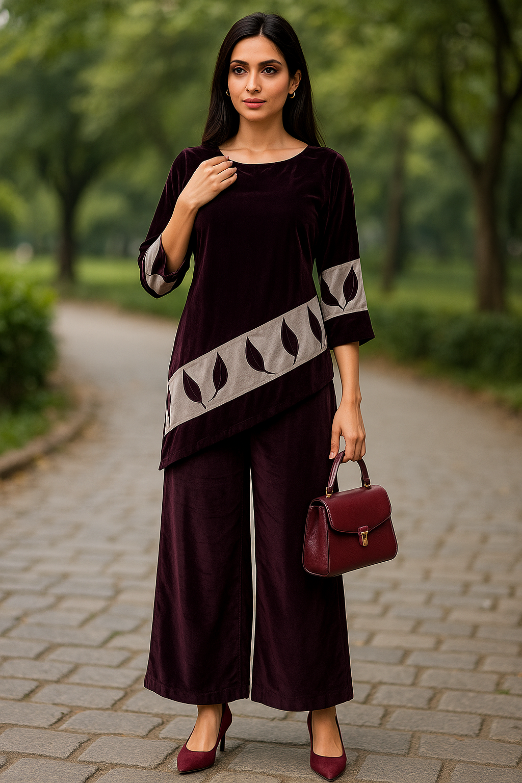 VEL: 6 2Pcs Velvet Suit