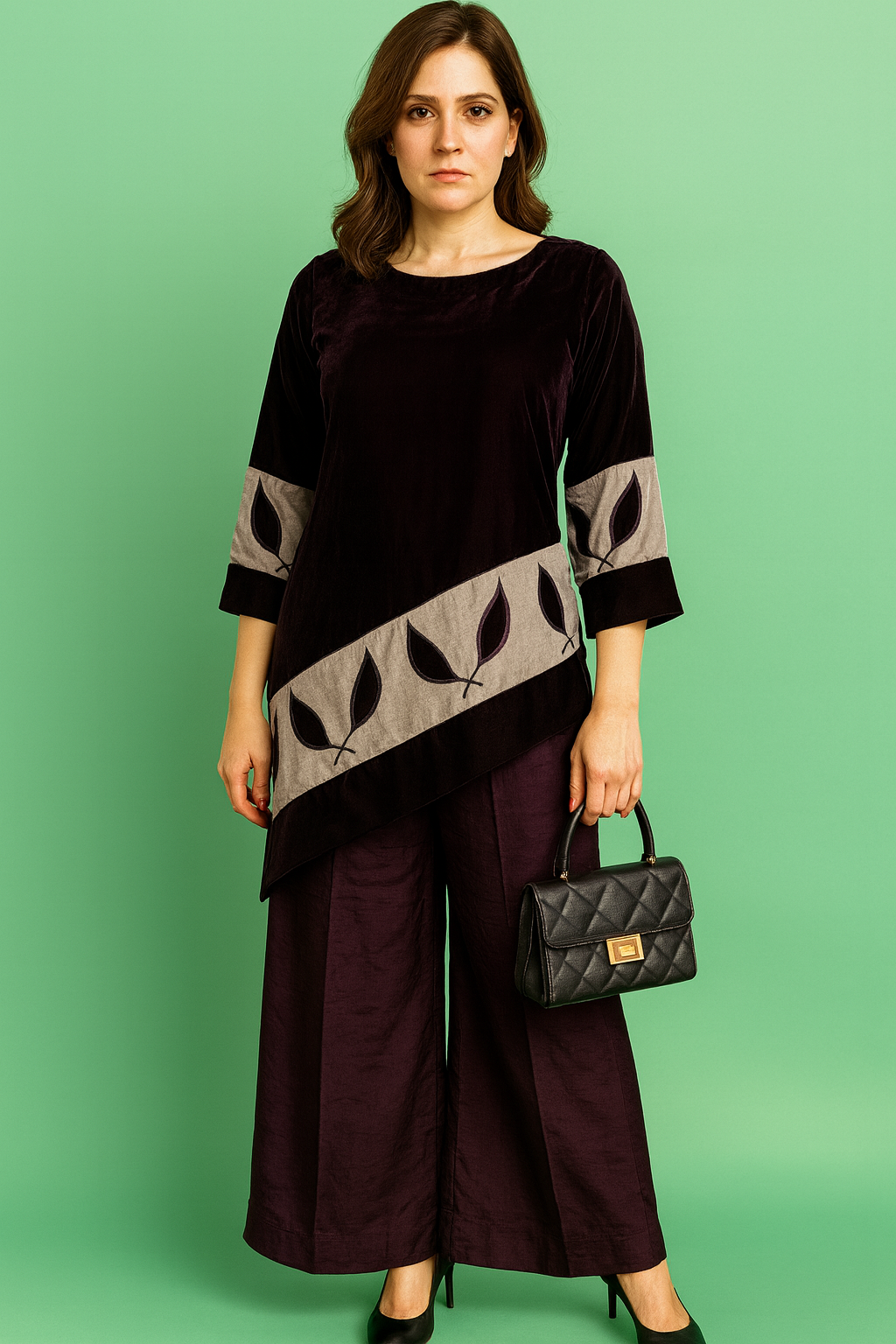 VEL: 6 2Pcs Velvet Suit