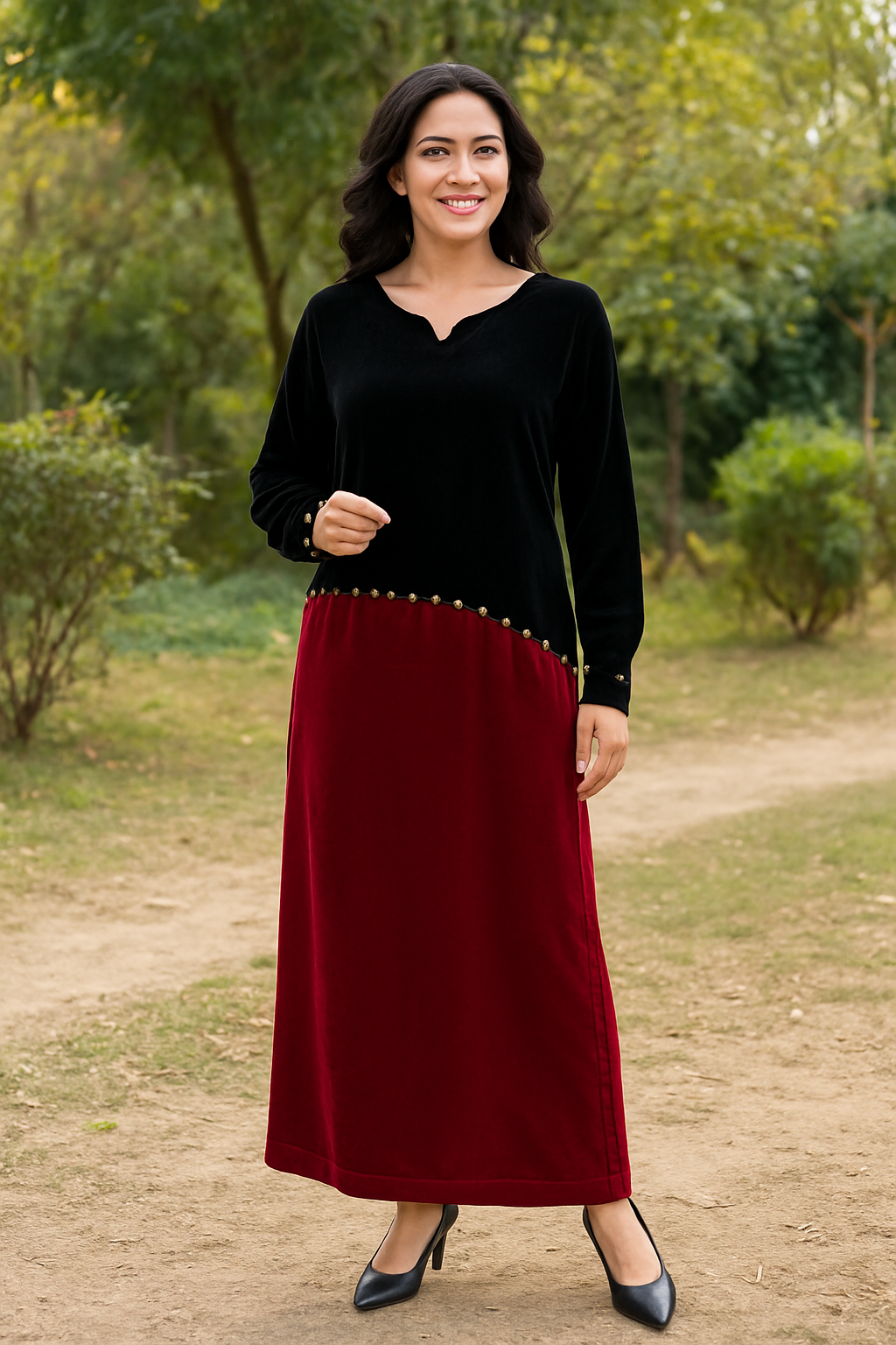 VEL:7 2Pcs Velvet Suit